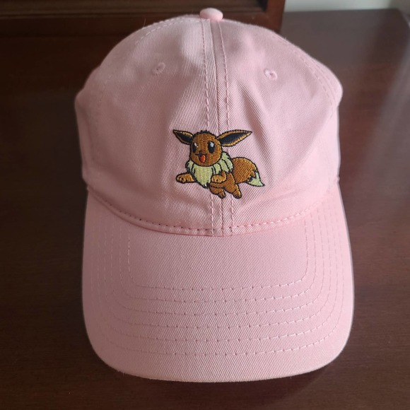 Pokemon Accessories - NWOT Pokemon 2016 Pink Eevee Baseball Cap Strap-back Hat Sz OSFM